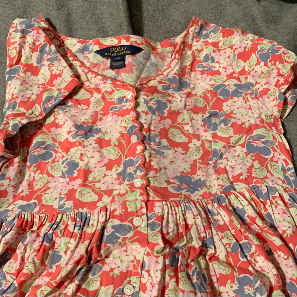 POLO Floral Smocked Cotton Dress 🌺💙 - Picture 2 of 4